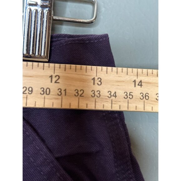 VTG LL Bean Women's 14 Flannel-Lined Purple Cropped Cargo Jeans - Picture 3 of 10